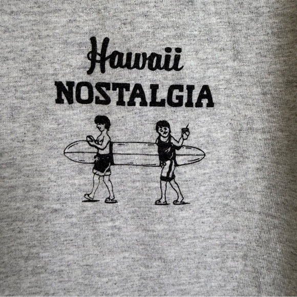 Hanes Authentic Hawaii Nostalgia Gray Short Sleeve Tee Classic Size Large - Picture 1 of 8